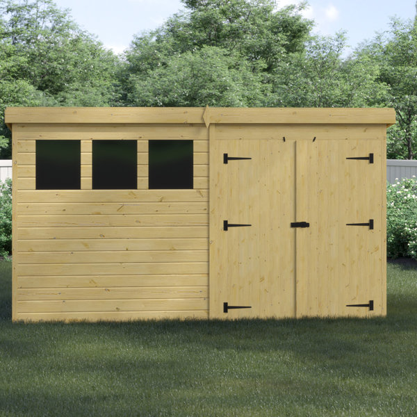 Union Rustic Camberry 12 Ft. W x 5 Ft. D Shiplap Pent Wooden Shed